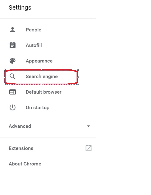 chrome browser search settings
